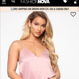 FASHION NOVA PINK SILK GOING OUT TOP💞🔥